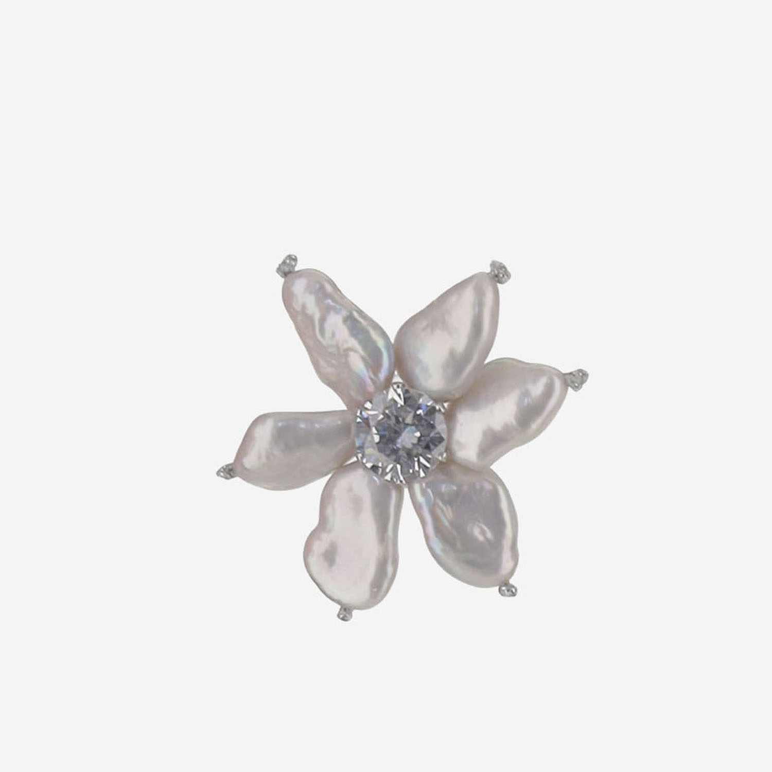 [MELA] Earring SS26 FFIOREWHITEROSEGRIGIO