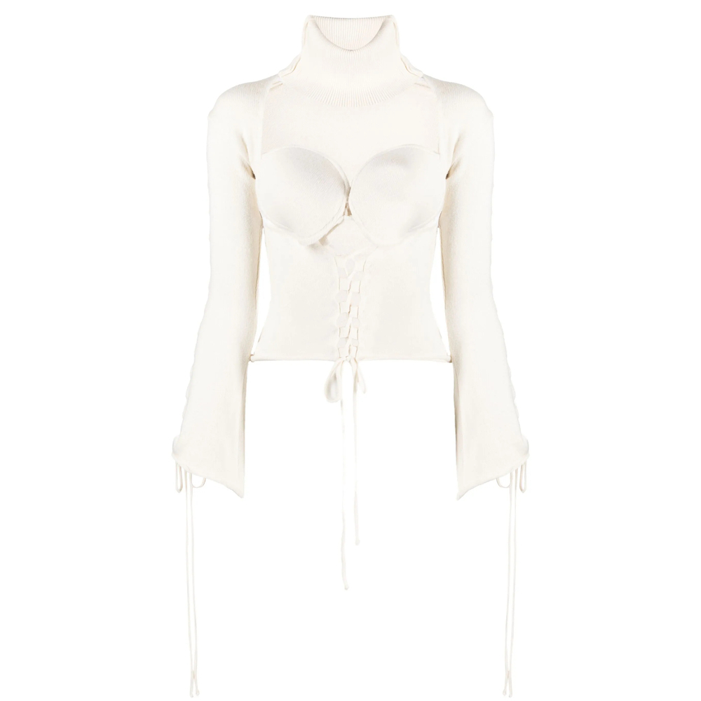 [Julfer] T-shirts Long Sleeve FW23 X-TINA JUMPER  CHALK