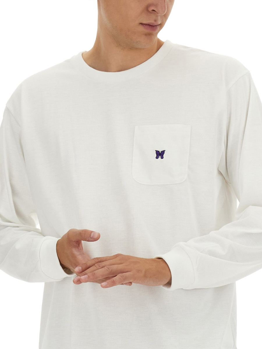 [Needles] T-shirts Long Sleeve FW23 NS272_A-WHITE