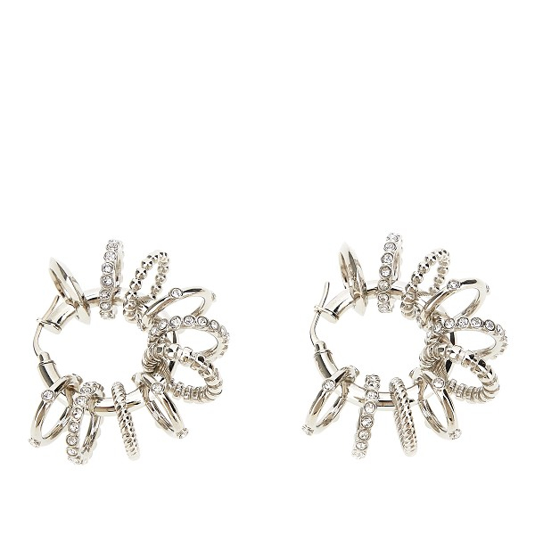 [Amina Muaddi] Earring FW23 MULTI RING HOOP BIGSILVER BASEWHITE-WHITE