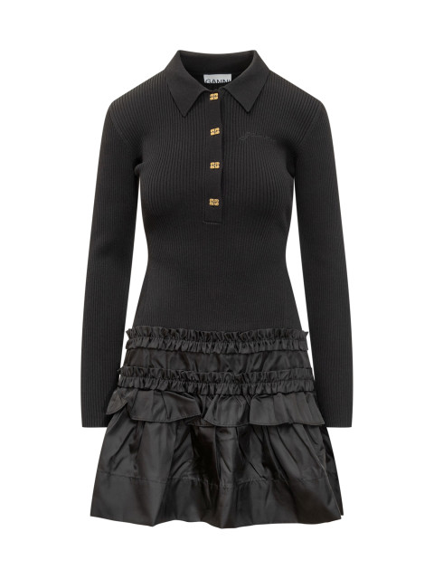 [GANNI] Long sleeve dress FW25 K2523 099