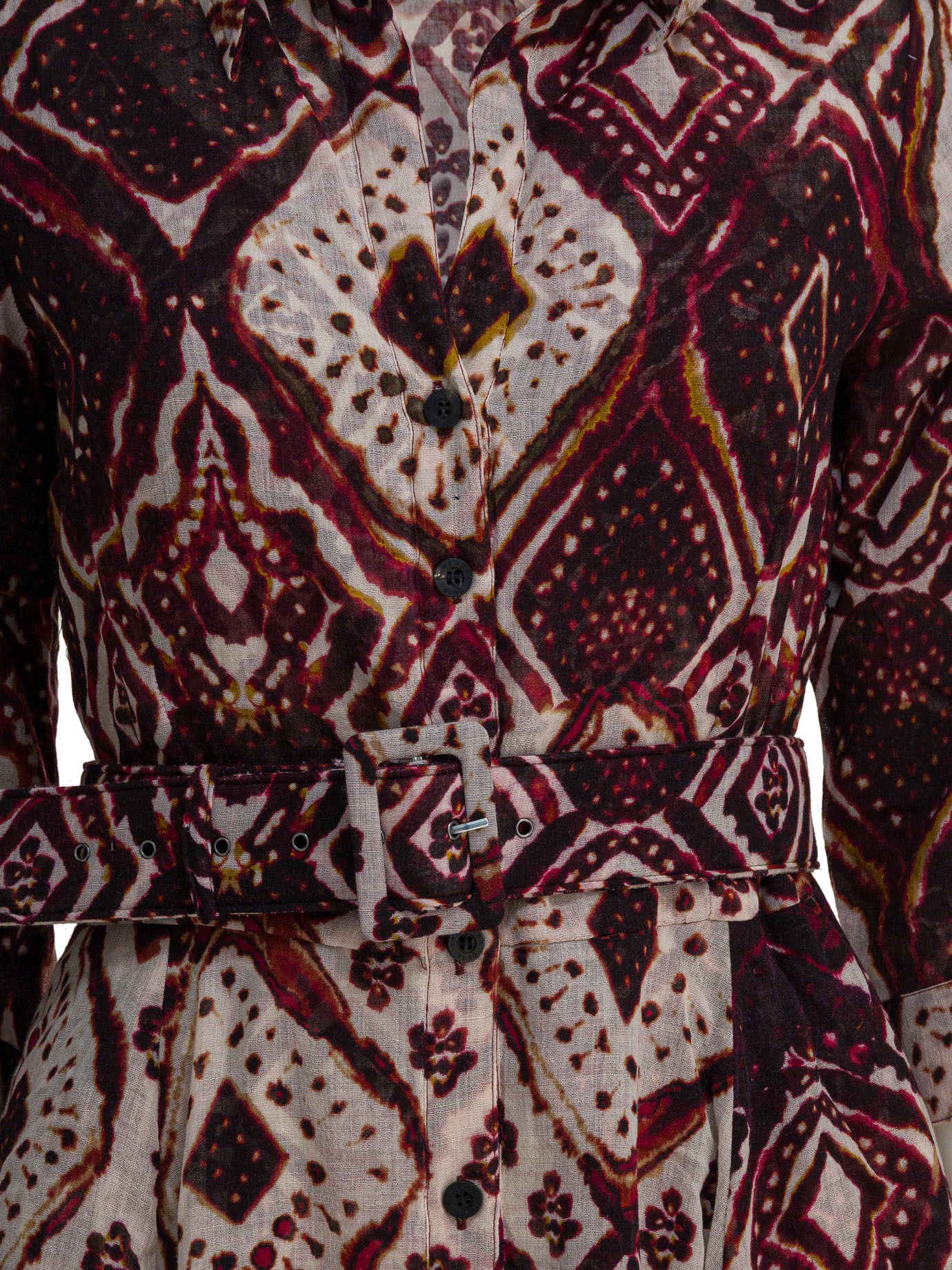 [Samantha Sung] Long sleeve dress FW25 ASTERTIE DYE MALDIVES IVORY BURGUNDY