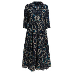 [Samantha Sung] Long sleeve dress FW25 ASTERESSAOUIRA TIE DYE AQUA