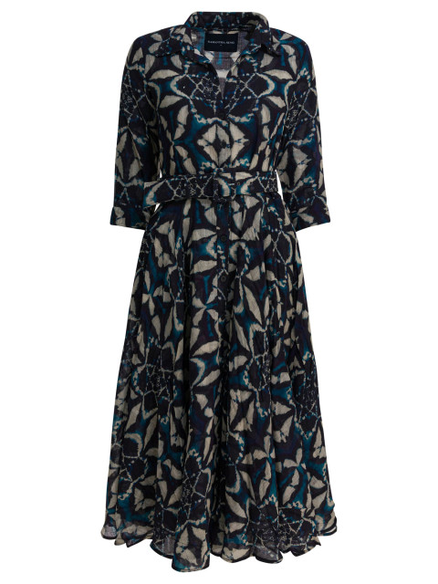 [Samantha Sung] Long sleeve dress FW25 ASTERESSAOUIRA TIE DYE AQUA