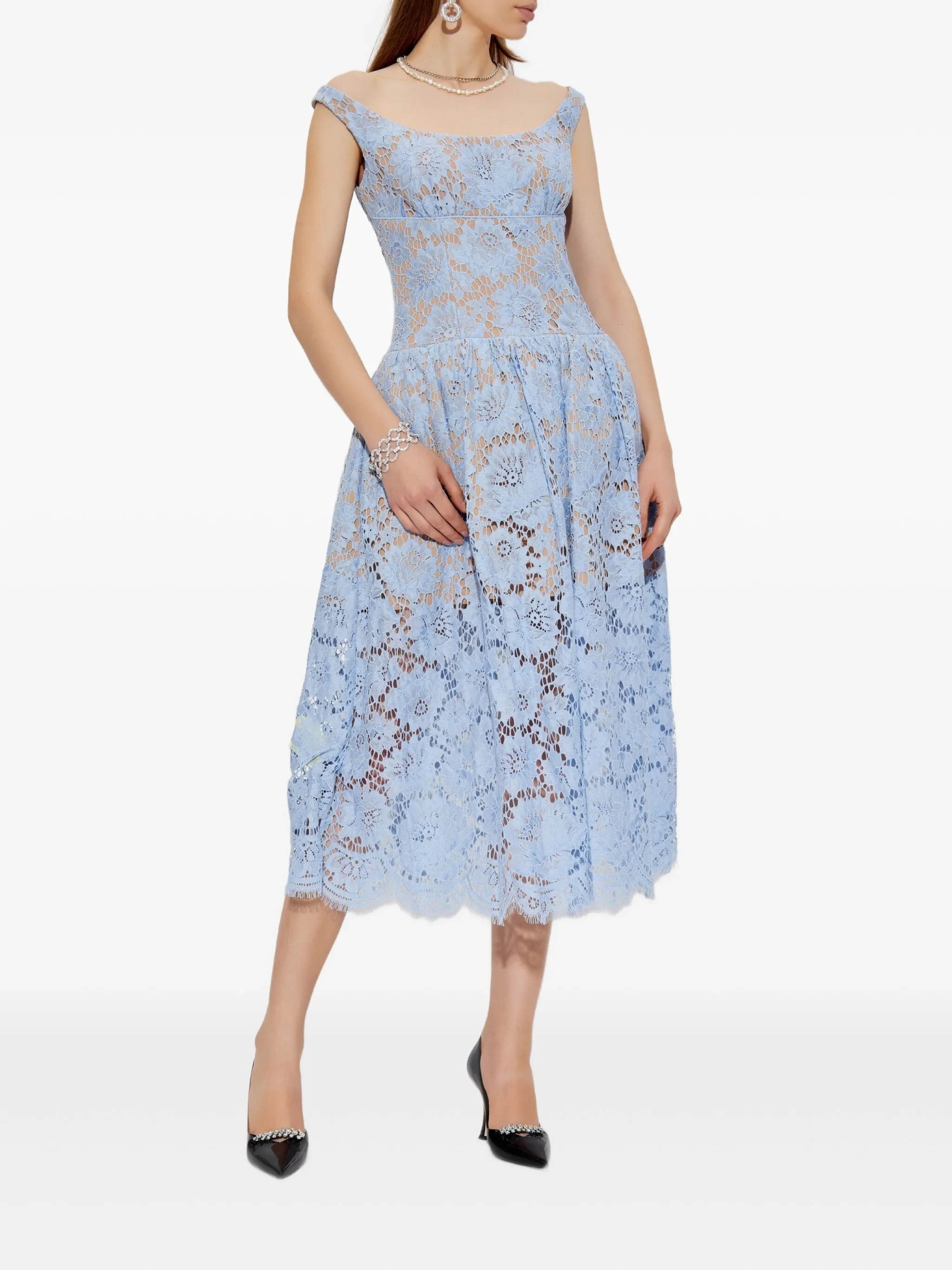 [SELF PORTRAIT] Sleeveless dress FW25 AW25088MABLBLUE