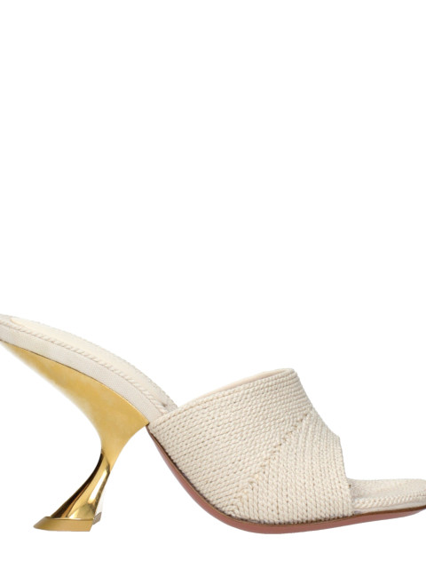 [Amina Muaddi] Sandals SS25 TAYLORWOVENSLIPPERWOVENBEIGE