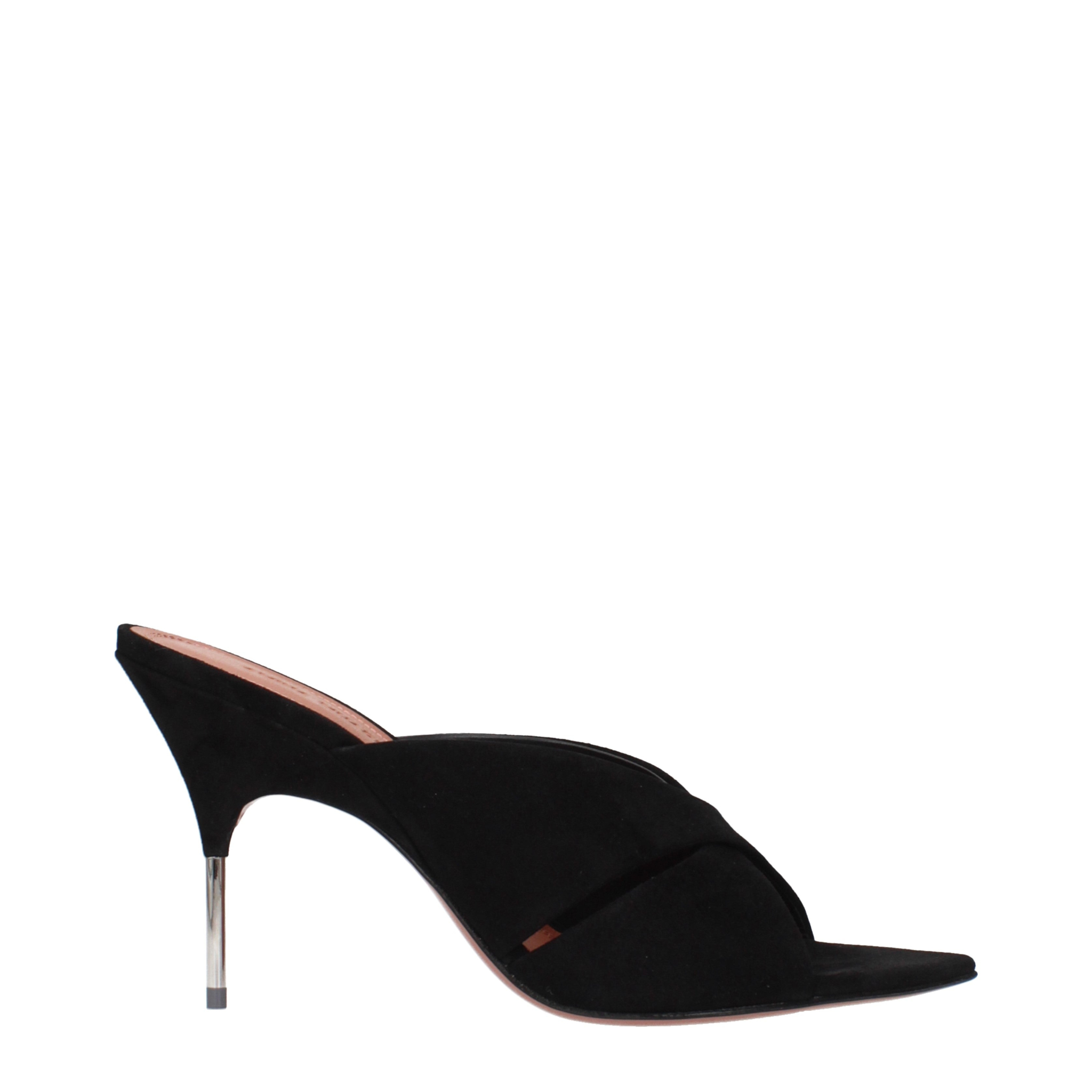 [Amina Muaddi] Sandals SS25 SAMANTHASLIPPER95SUEDEBLACK