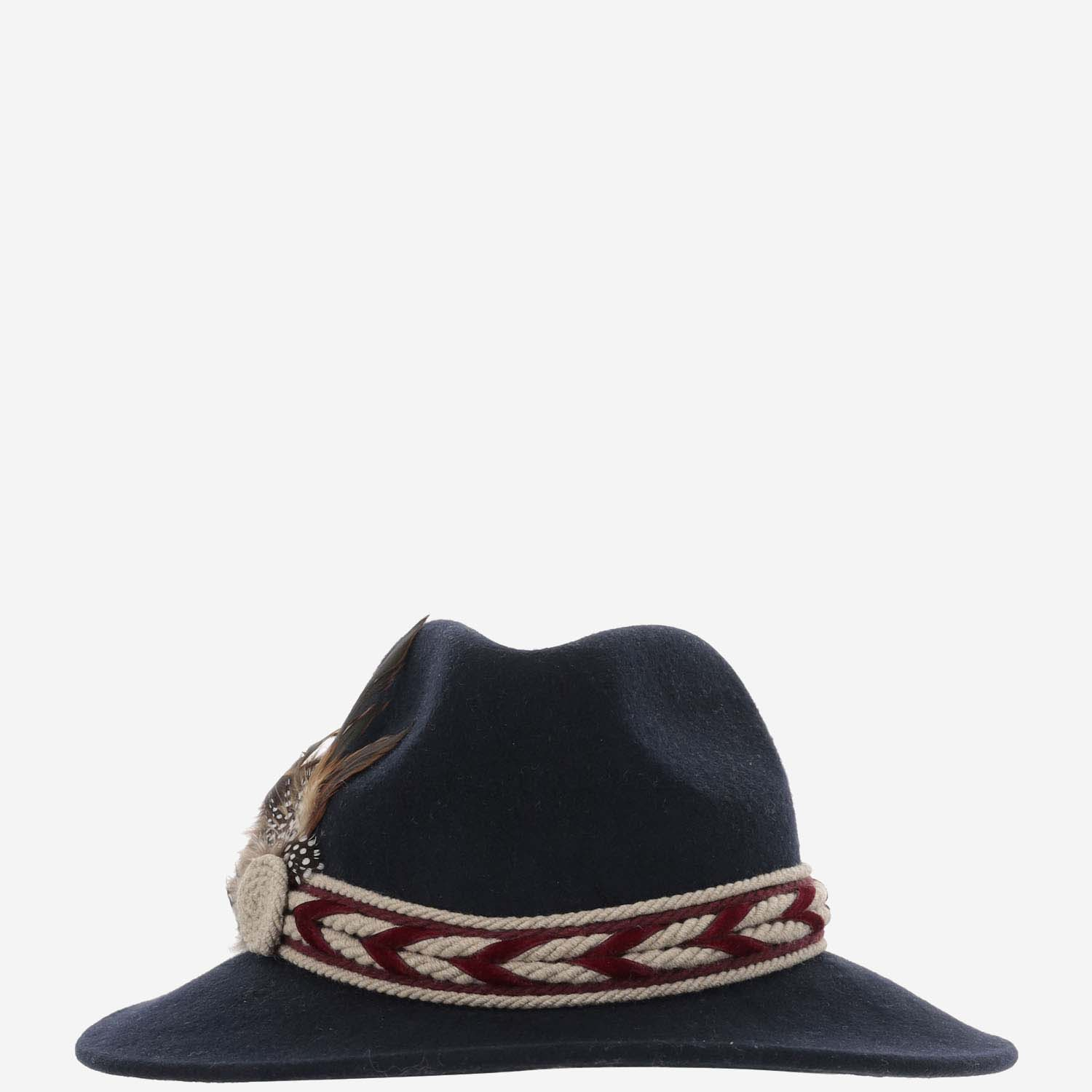 [ALEXIA ALVAREZ DE TOLEDO] Hat FW24 BLUEMARINEFEDORAHATWITHLITTLEFEATHERSNRBLUE