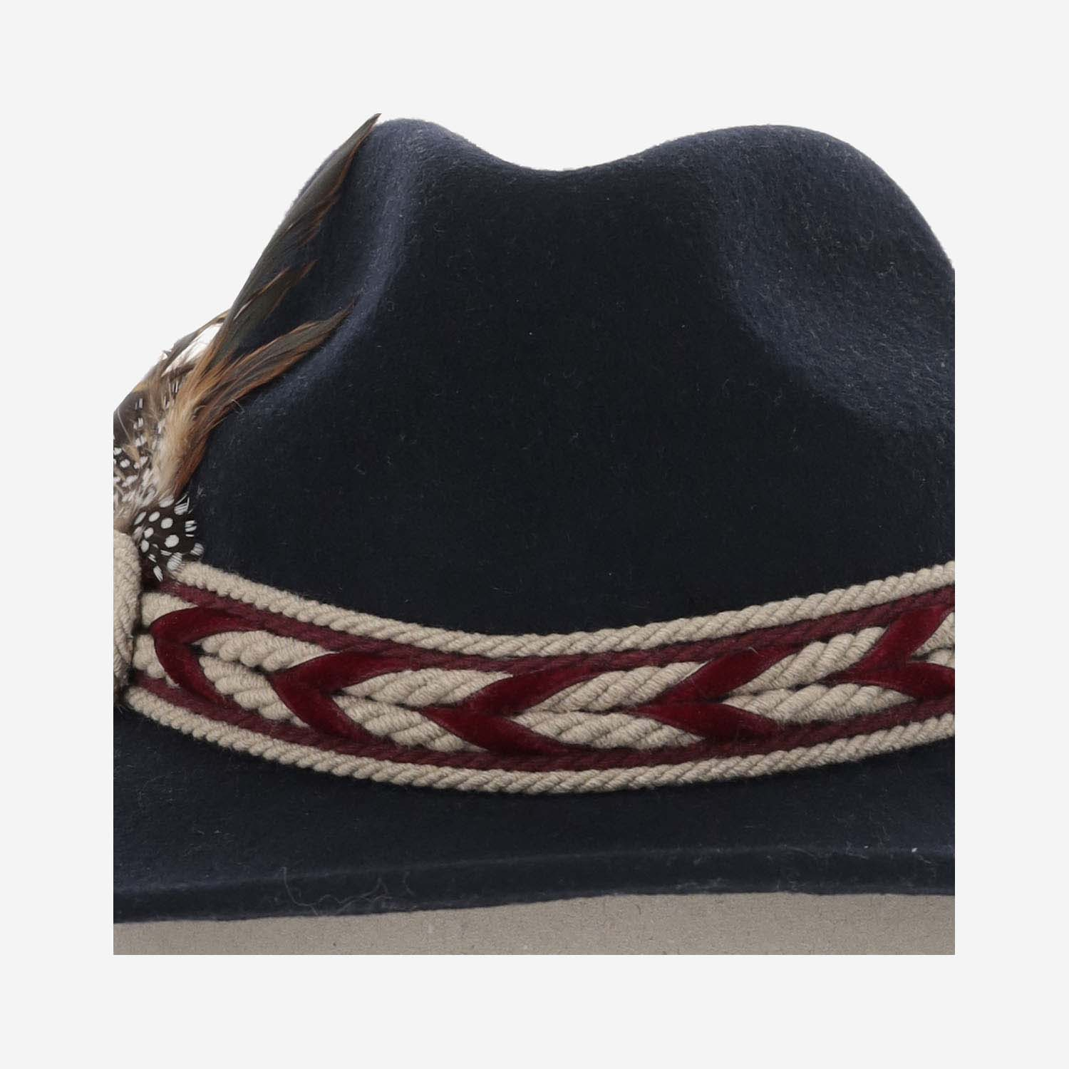 [ALEXIA ALVAREZ DE TOLEDO] Hat FW24 BLUEMARINEFEDORAHATWITHLITTLEFEATHERSNRBLUE