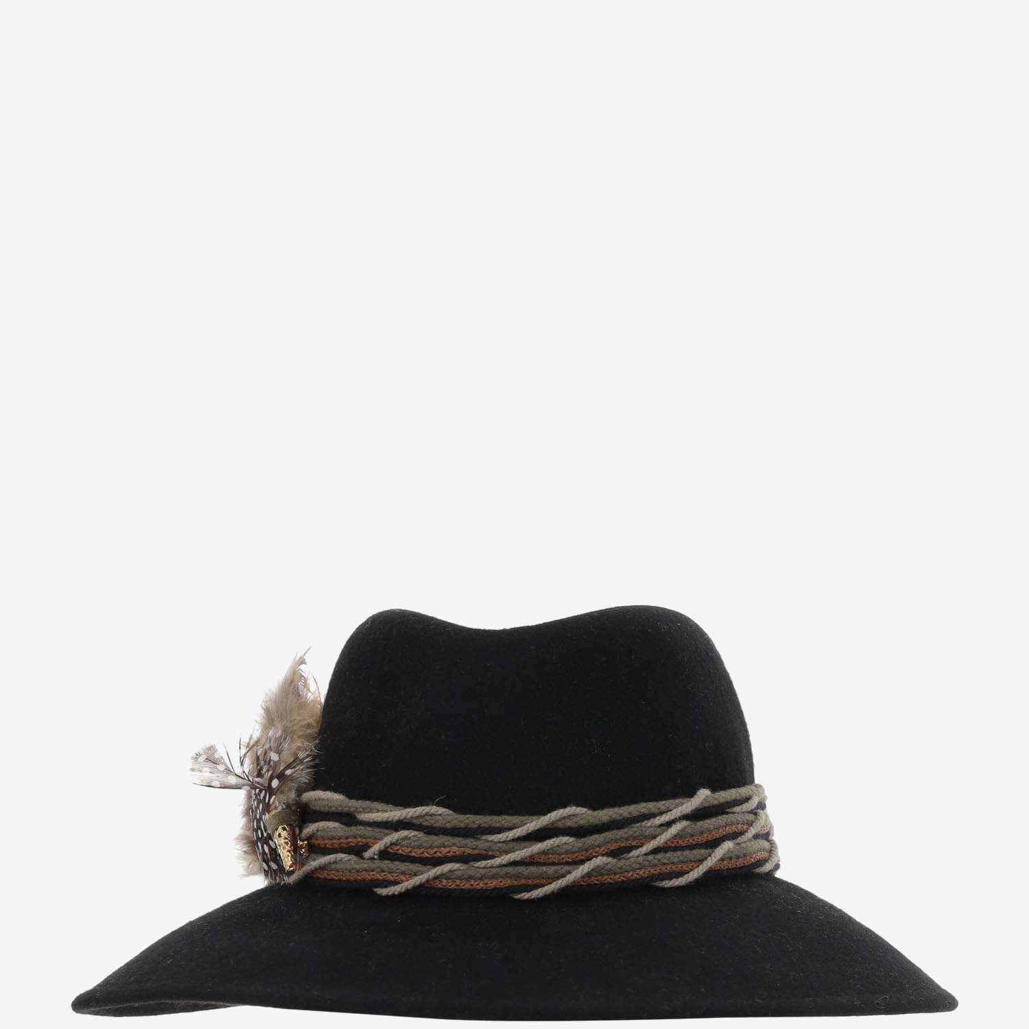 [ALEXIA ALVAREZ DE TOLEDO] Hat FW24 BACKXLHATWITHFEATHERSNRBLACK
