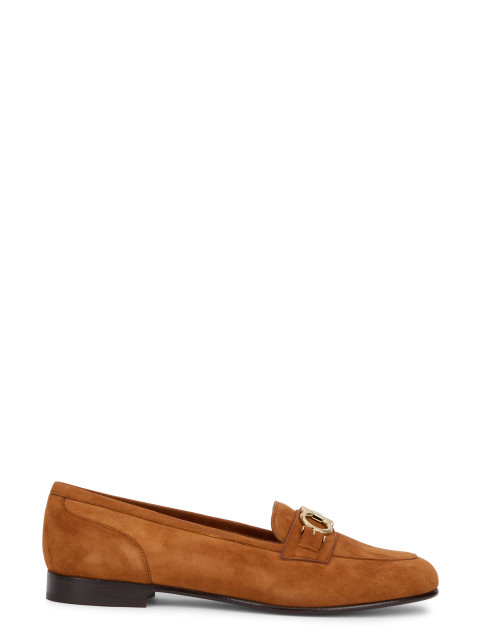 Moccasin decoration Gancini in suede leather