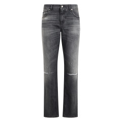 Straight Jeans in Faded Denim
