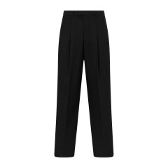 Pants with double pleats in poplin