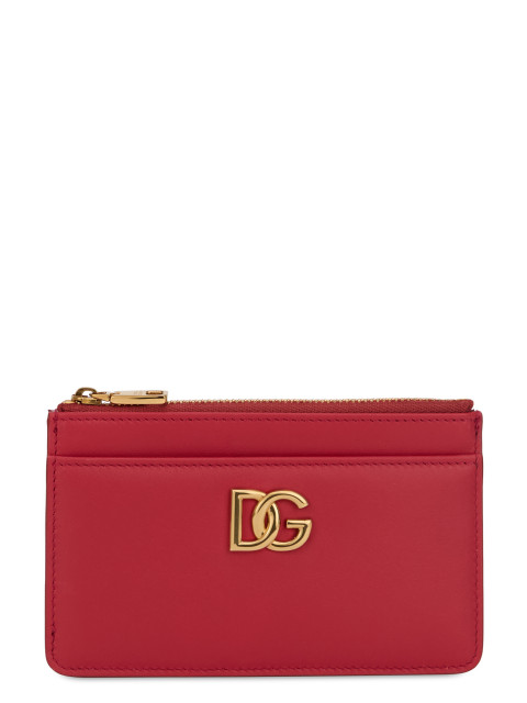 Leather card holder with zip