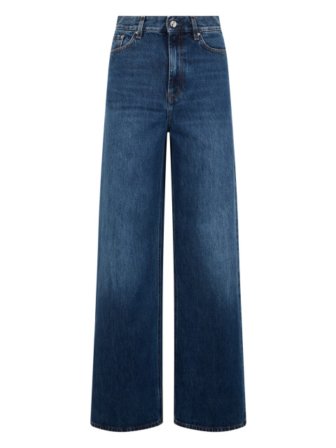 Straight-leg high-waisted jeans