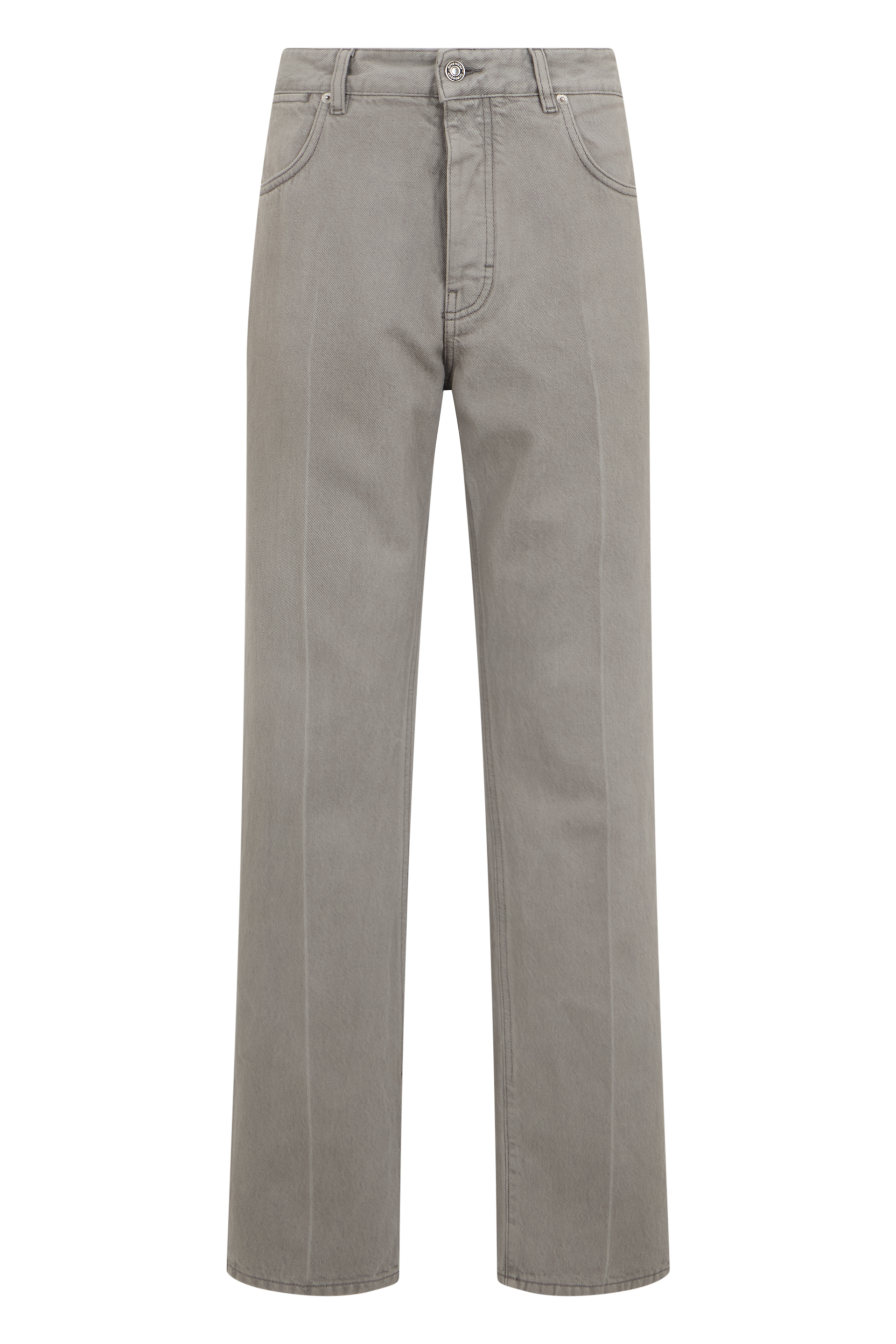 Straight wool trousers with high waist