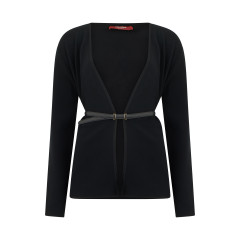 Cardigan with a thin belt