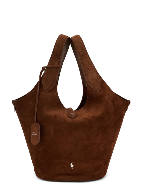 Suede leather tote bag