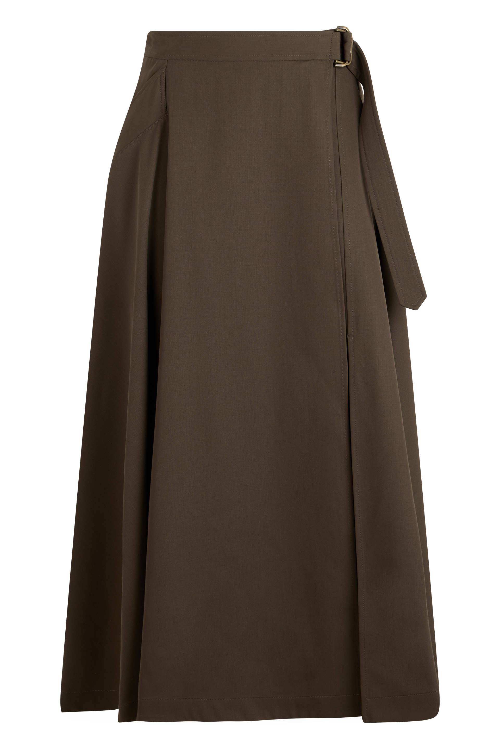 Long skirt in wool gabardine