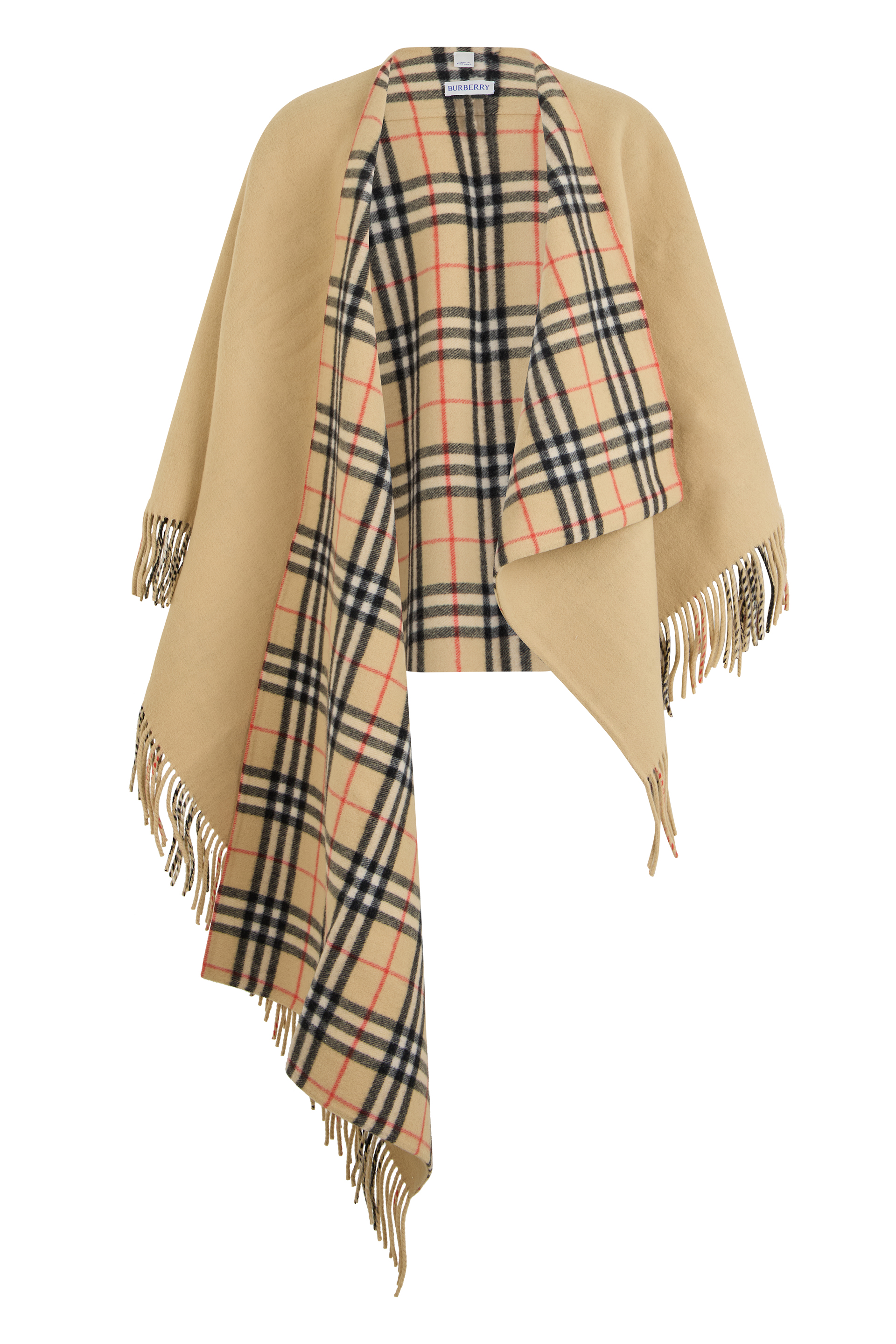 Reversible cloak in wool