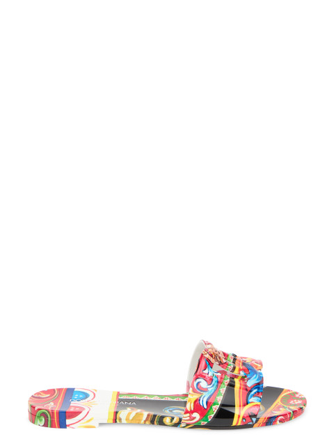 Slide beachwear in printed rubber