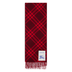 Plaid scarf with fringes