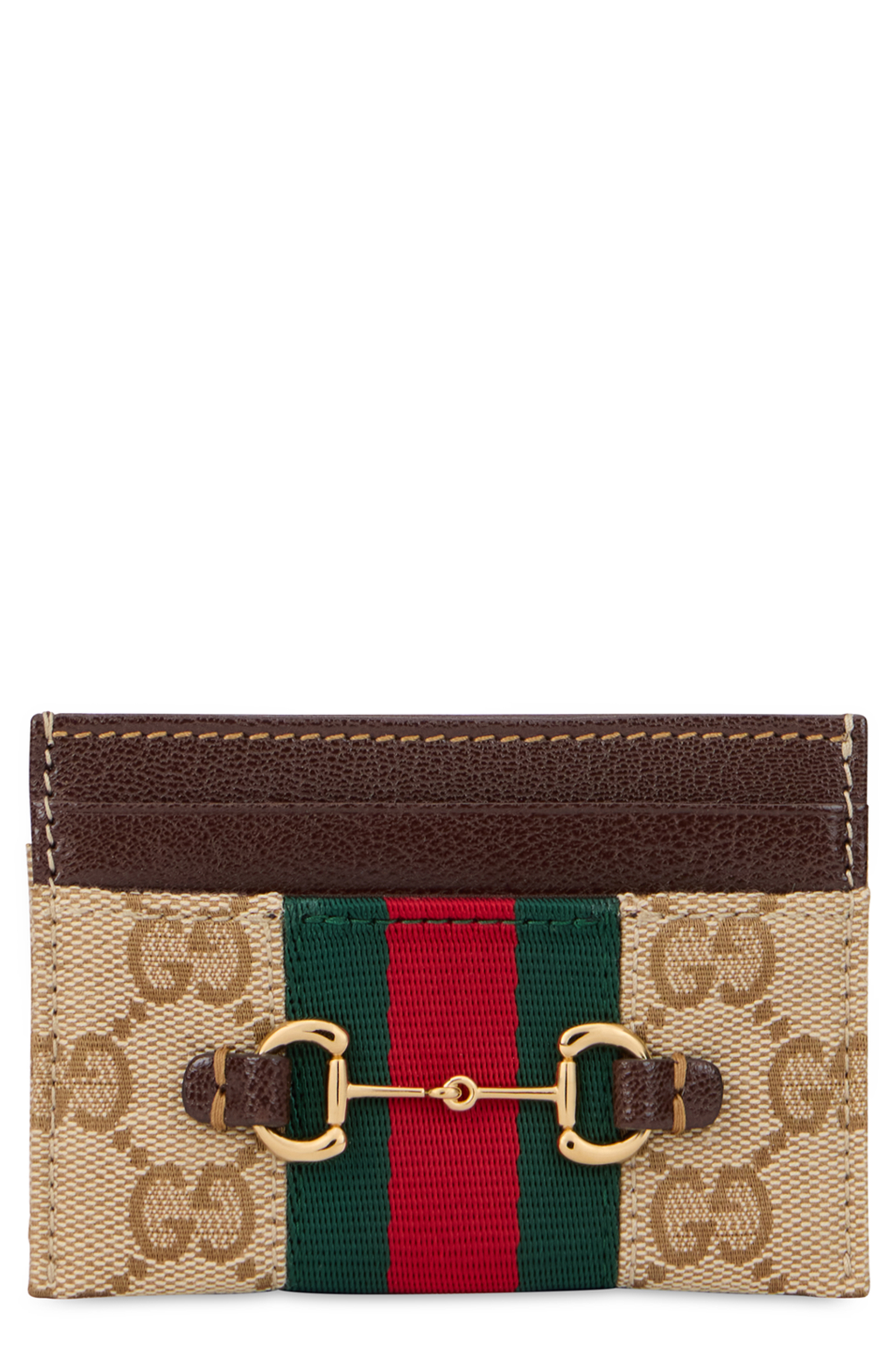 Card holder with horsebit and monogram