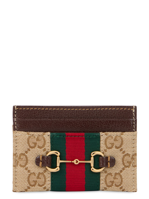 Card holder with horsebit and monogram