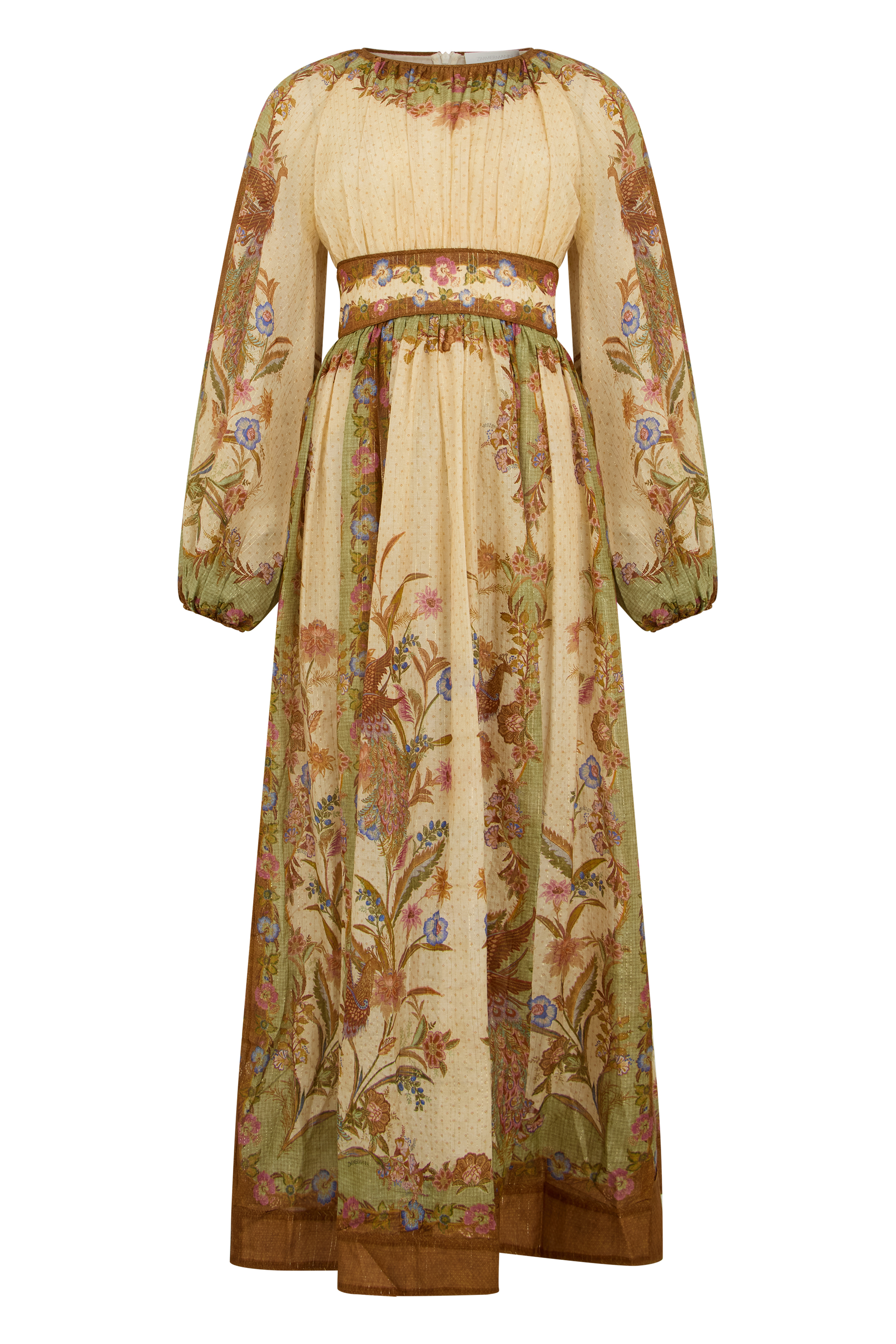 Long dress with puff sleeves
