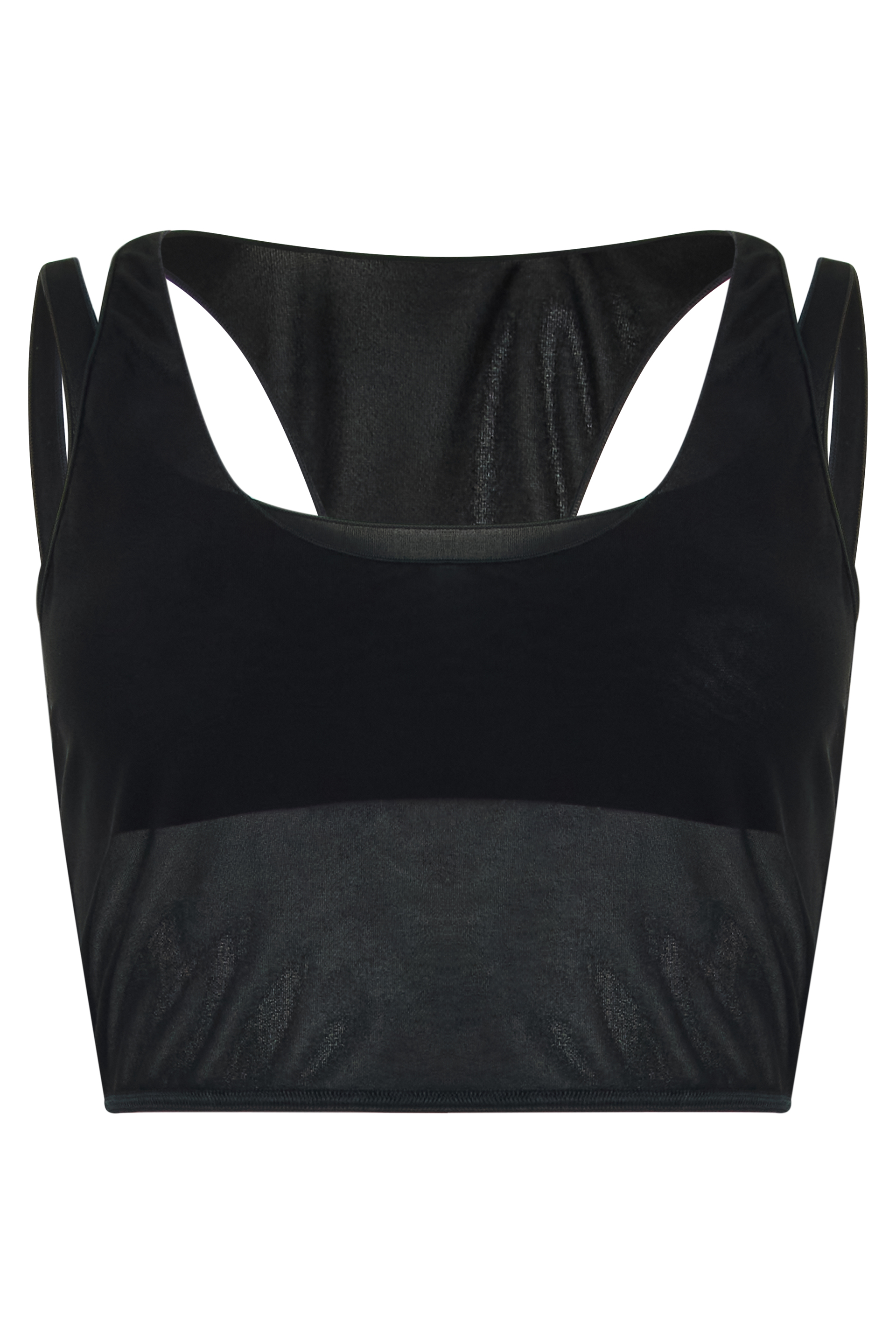 Sheer top in technical fabric