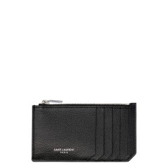 Pebbled leather card holder