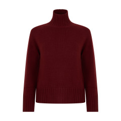 Wool and cashmere jumper with high collar