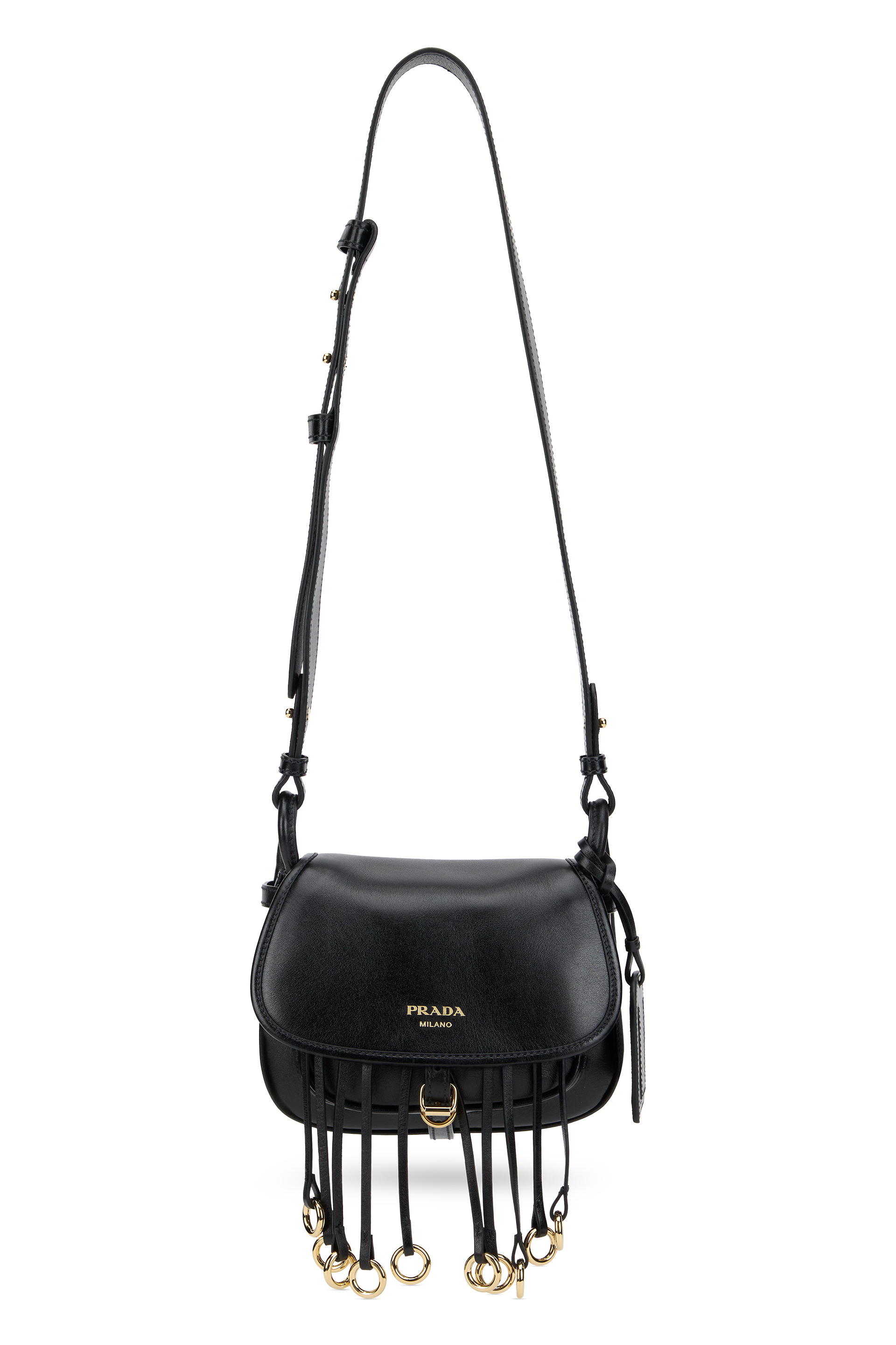 Shoulder bag with metal rings