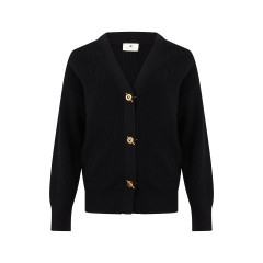 Cardigan knitted with fasteners
