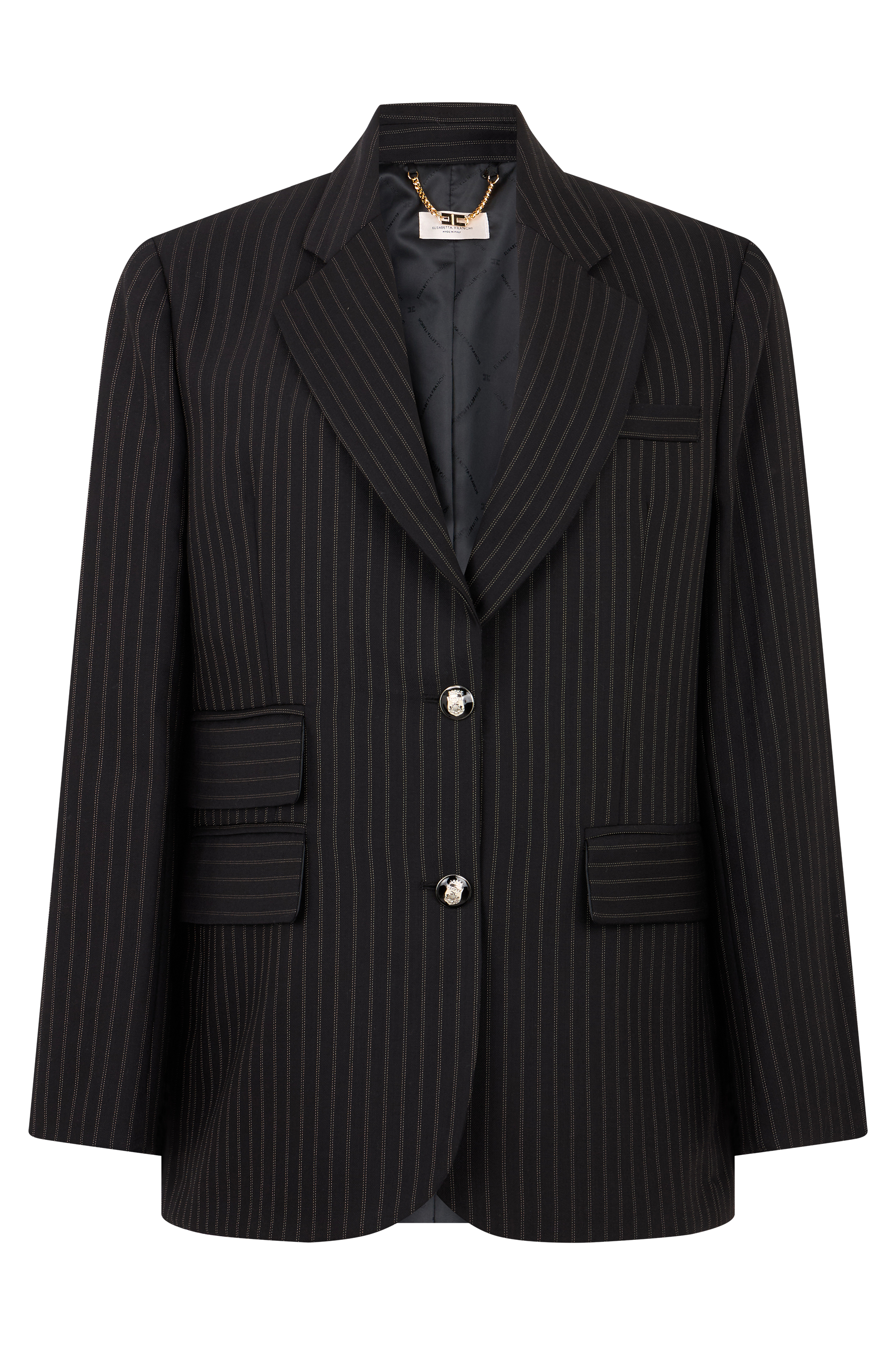 Wool striped fabric jacket