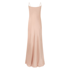 Long dress in a blend of acetate and polyester