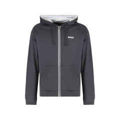 Hooded sweatshirt in cotton terry with zipper