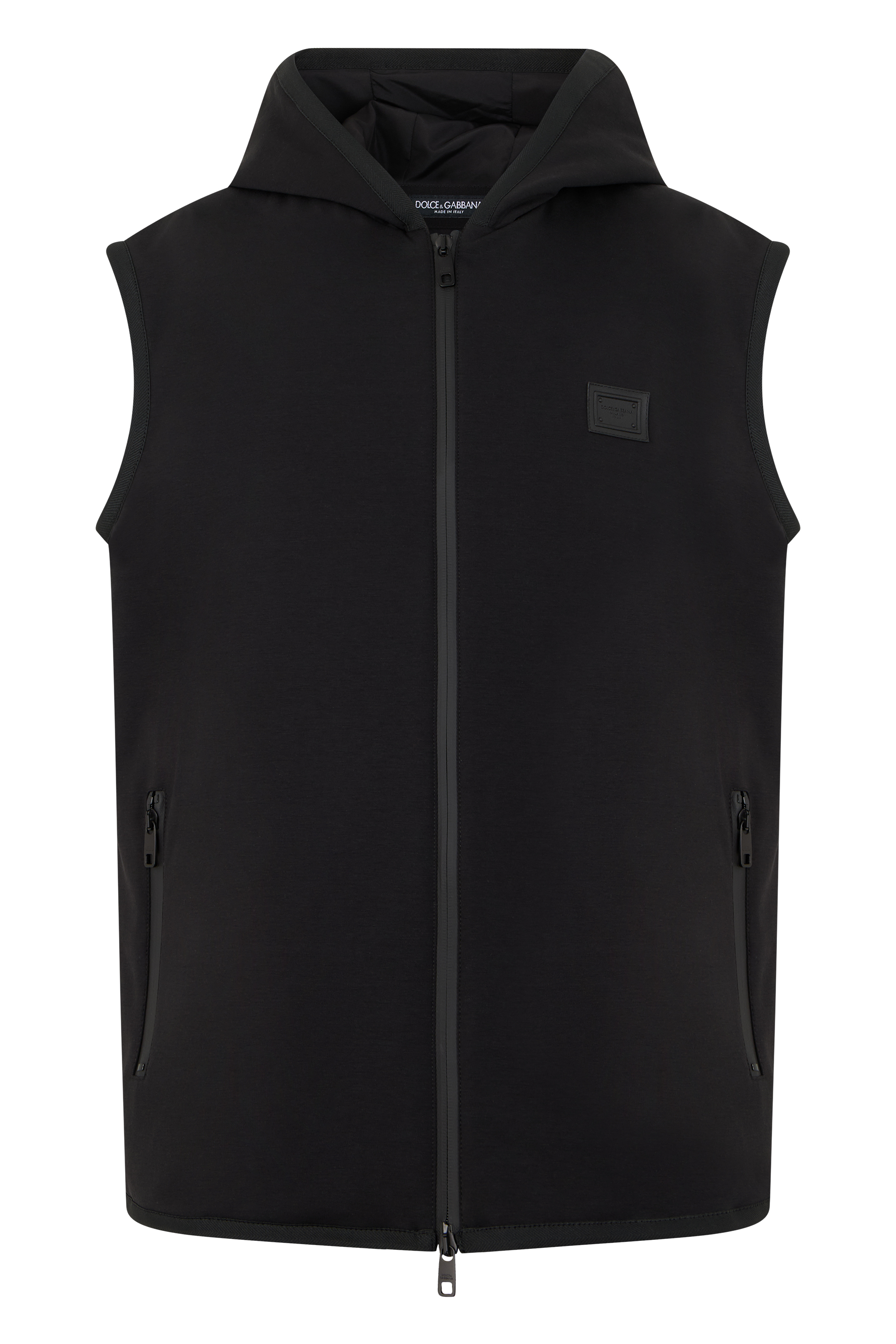 Hooded vest with zipper