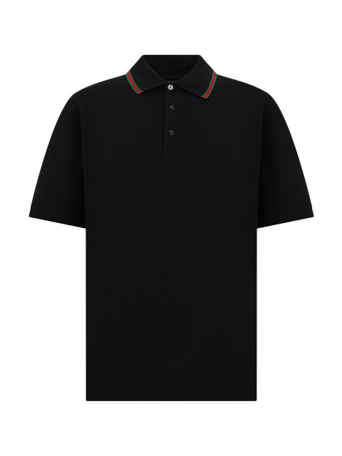 Short-sleeved polo with web band