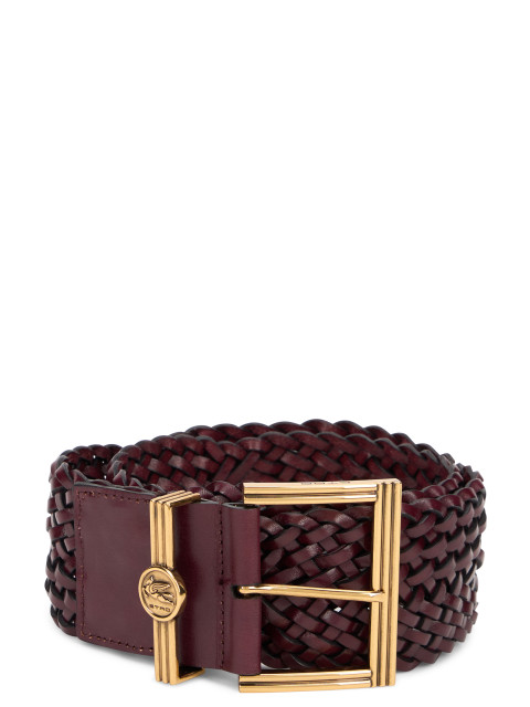 Woven leather belt