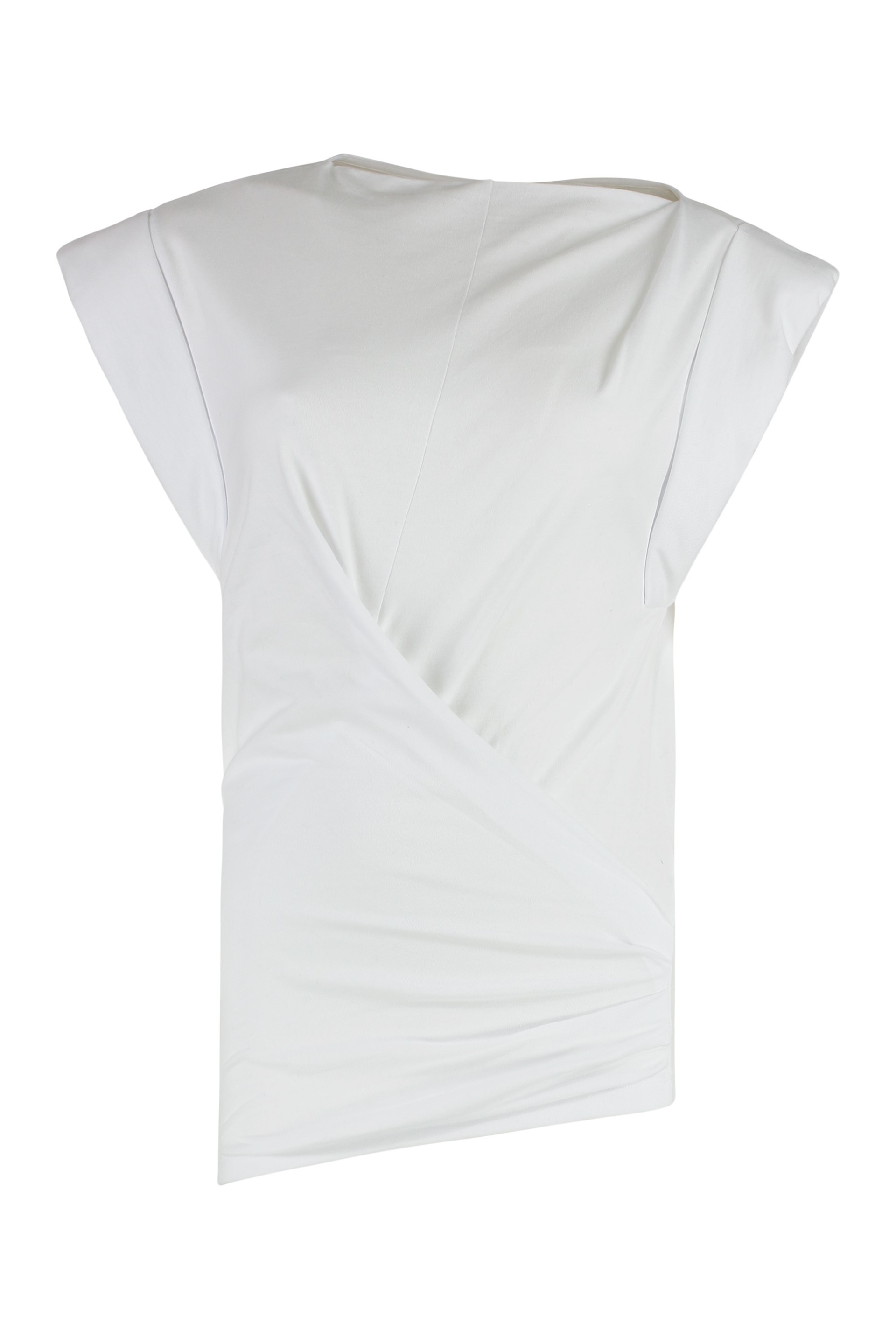 Maisan Draped cotton t-shirt