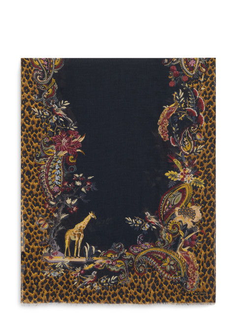 Scarf with animal print