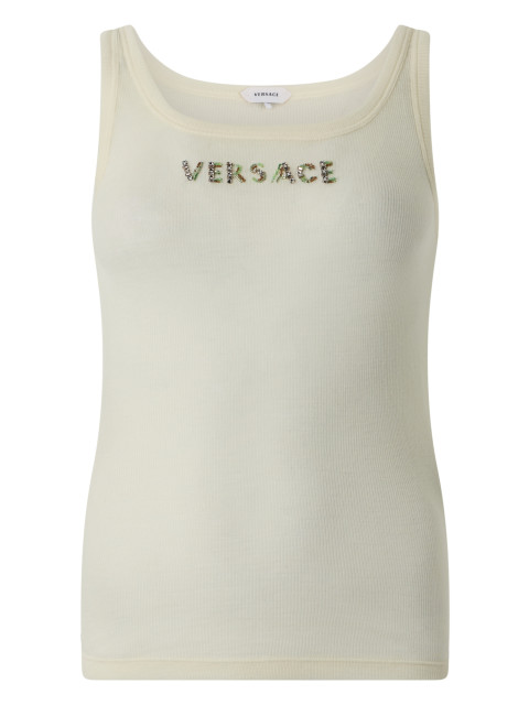 Top with sequined writing