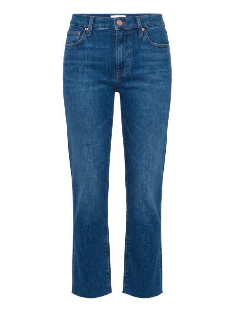 High-rise straight leg jeans