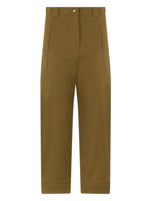 Straight pants with a high waist