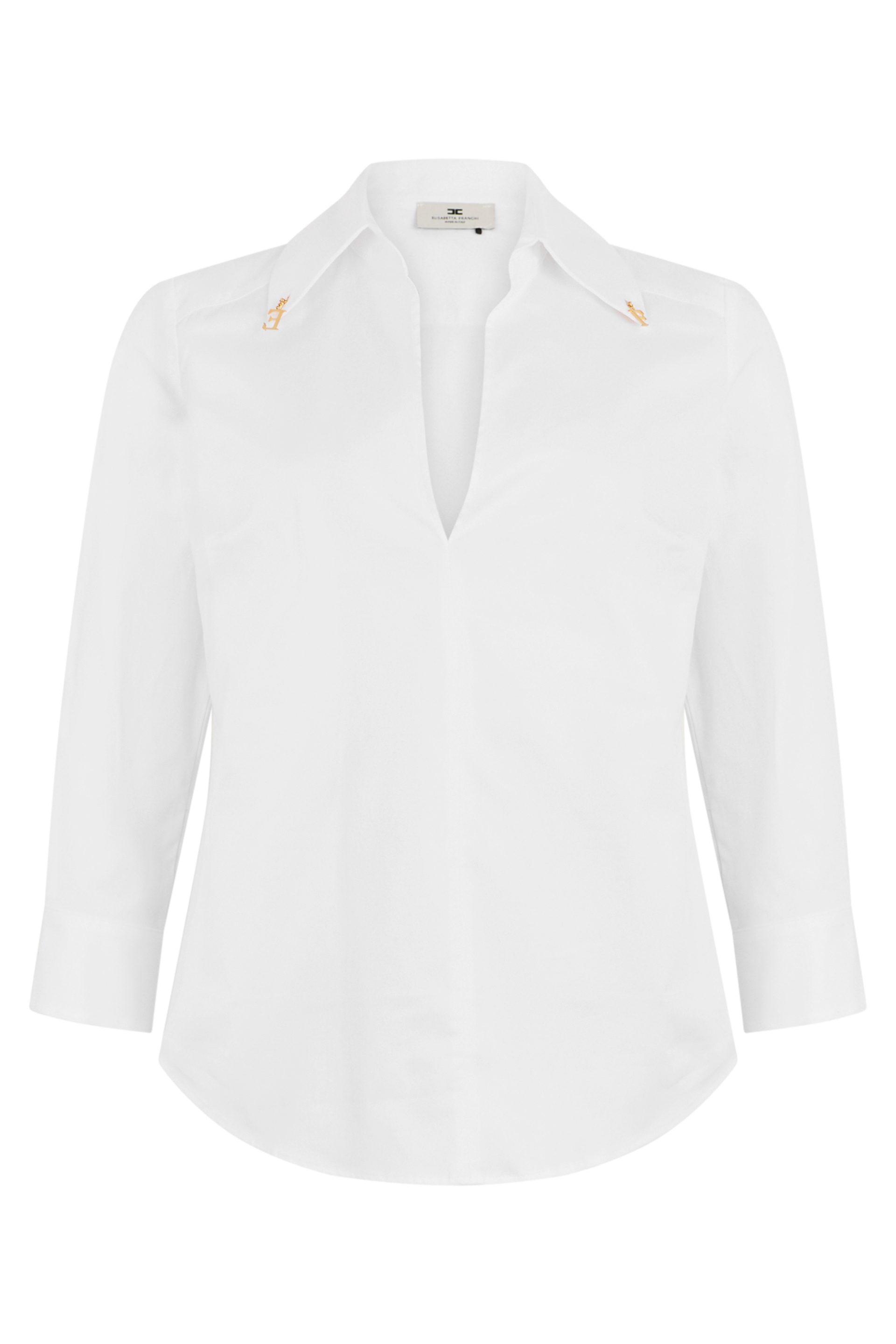 Cotton blouse with V-neck