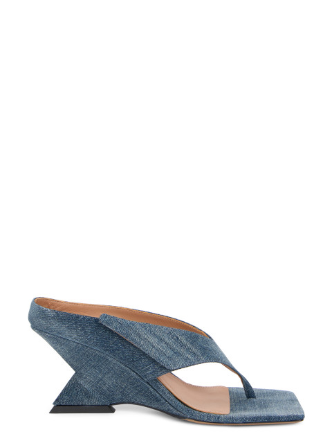 Sandals with irregular heel
