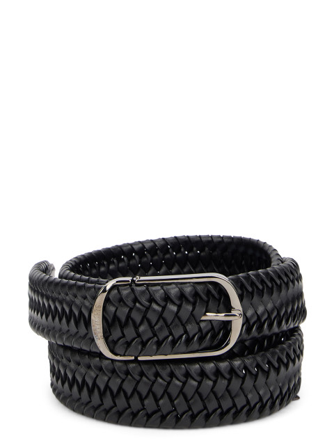 Woven leather belt
