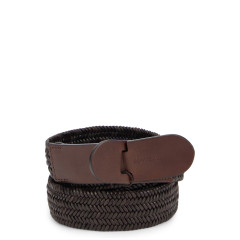 Woven leather belt