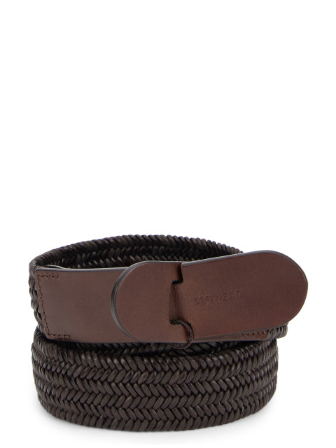 Woven leather belt